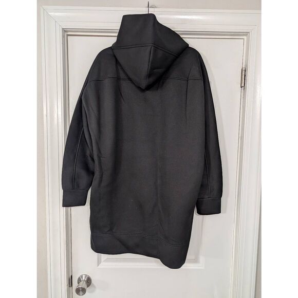 COS‎ Hooded Sweatshirt Mini Dress women's XS black scuba oversized modern - Picture 7 of 8